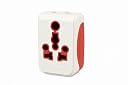 CONA Hugo 6A/10A International 3 Pin MultiPlug Adapter | Universal 3-Pin Plug | Safe & Durable | White and Red (Pack of 2) gallery image