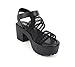 Soda ACCOUNT ~ Women Open Toe Two Bands Lug sole Fashion Heel Sandals with Adjustable Ankle Strap (Black/Braid, us_footwear_size_system, adult, women, medium, numeric_8_point_5)