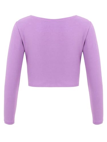 Hularka Kids Girls Ballet Dance Knitted Wrap Tops Sweater Long Sleeve Sports Cardigan Tops Dress Cover Up2