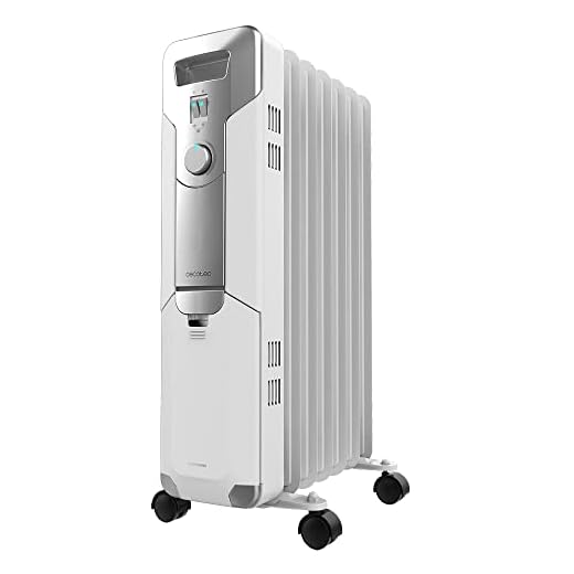 Radiadores: Marcas y Modelos Destacados 1 Cecotec Radiador Eléctrico de Aceite ReadyWarm 7000 Space. 7 Módulos, Bajo Consumo, 1500 W, 3 Niveles, Recogecables, Sistema de Seguridad, Ruedas, 15 m2
