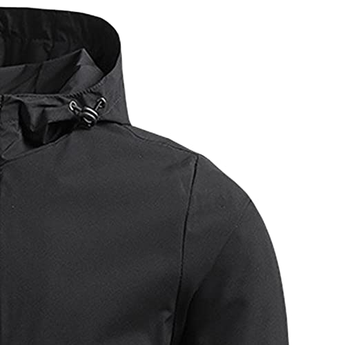 Maiyifu-GJ Men's Lightweight Windproof Windbreaker Running Breathable Hooded Jackets Zip Up Cycling Bike Hoodie Raincoat3