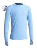 Niksa UV Shirt Kinder Langarm Schwimmshirt UPF 50+ Schnelltrocknend Rashguard für Jungen 6 16 Jahre Wassersport Badeshirt