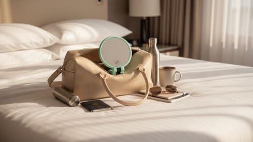 Image of Makeup Mirror with Magnification, for Desk Make Up, Magnifying Hand Held Mirror (Folding Mirror (Blue))