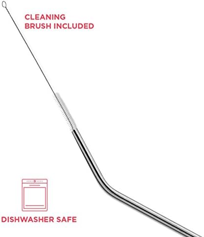 SipWell Stainless Steel Drinking Straws, Set of 4, Free Cleaning Brush Included by SIPWELL