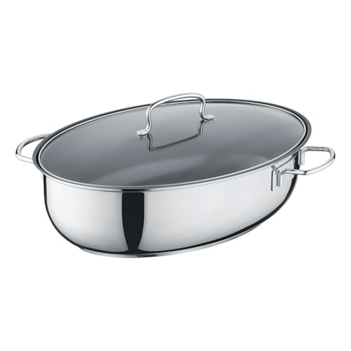 Berndes Edelstahlbräter 7,7 L mit Deckel – 38x25,5 cm - Kochtopf zum Schmoren und Braten - für alle Herdarten geeignet - PFAS- und PTFE-frei – Antihaftbeschichtung -...