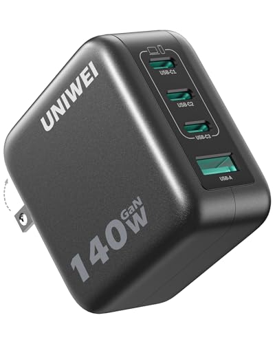 Image of Laptop Charger, 140W MAX USB C Charger, 4-Port Multi-Device Fast Charging, Advanced GaN Power Adapter, for MacBook, iPhone 17 /16 Series, Samsung Galaxy, Pixel, and More