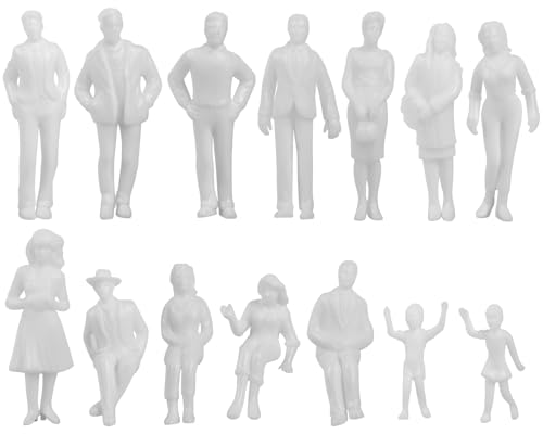 DS Unpainted 1:25 Scale Miniature People, 24 Pcs for Layouts