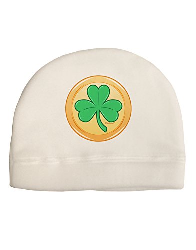 TOOLOUD Shamrock Button Vector Design Child Fleece Beanie Cap Hat White