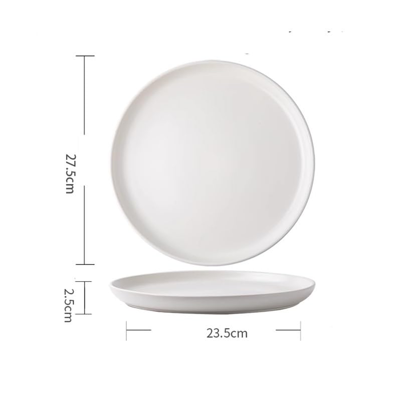 Talerze obiadowe Okrągły biały ceramiczny talerz do steków zachodni talerz deserowy talerz warzywny talerz sałatkowy (7 sztuk)