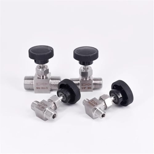 Válvula de aguja macho de 1/2 acero inoxidable 304 reguladora de caudal sin fugas 4