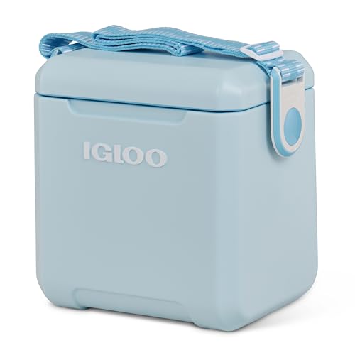 El Mejor Listado de Neveras favoritos de las personas. 46 Igloo Tag-Along Too - Hielera Estilo Picnic de 10.4 litros con Correa, Azul Claro (Powder Blue)
