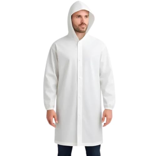 Capa De Chuva Com Capuz Impermeável Pvc Reforçada Resistente Unissex reutilizável transparente para festas, passeio, shows - para viagens acampamentos forro com botões homens e mulheres