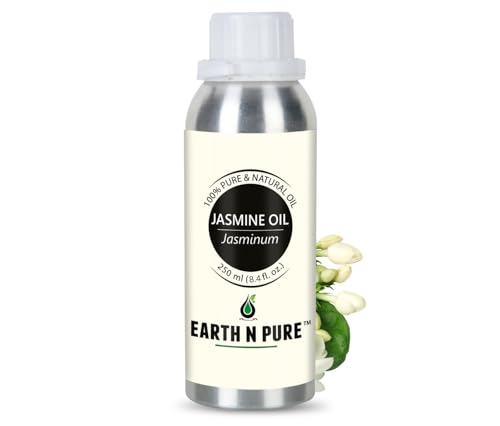 Image of Earth N Pure Jasmine Essential Oil | 100% Pure, Natural & Undiluted | Steam Distilled | Relaxation, Radiant Skin & Nourished Hair | 250ml