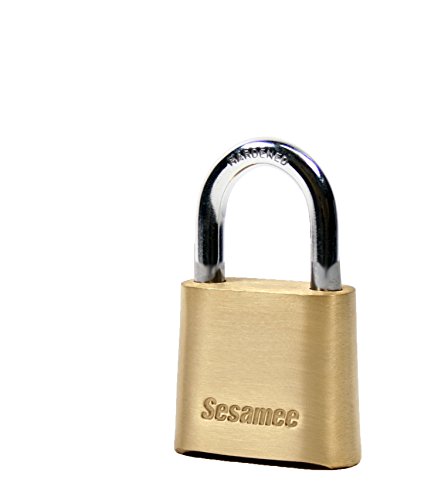 CCL Security Products Brass Sesamee K436 4 Dial Bottom Resettable Padlock with 1-Inch Hardened Steel Shackle and 10000 Potential Combinations, 1 Inch Shackle Clearances (6 Pack)