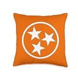 State Flag of Tennessee Orange and White Throw Pillow