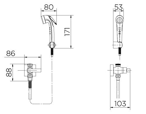 Ducha Higiênica com Registro e Derivação DocolStillo, Docol, Cromado