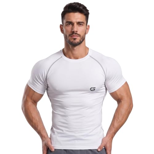 Image of GYMIFIC Men's Compression T-Shirt | Half Sleeve Gym Workout T Shirt for man | Round Neck Quick Dry Stretch Athletic Sports Tee