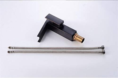 Robinet mitigeur de lavabo cascade noir pour une vasque moderne - 3