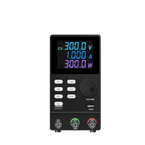 PULME Fuente de alimentación de Laboratorio Ajustable CC 200V1A/300V1A/30V10A regulador de Voltaje de función de Memoria de Ajuste del codificador (Color : Color Screen 300V1A, Size : 220V)