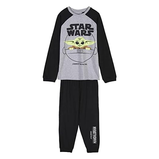 CERDÁ LIFE'S LITTLE MOMENTS Pijama Chico Invierno The Child 100% de Algodón con Camiseta Manga Pantalon Largo-Licencia Oficial Star Wars Juego, Gris, Talla única para Niños