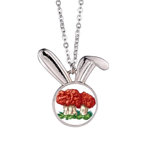 Collier lapin pendentif champignon rouge aux finitions soignées