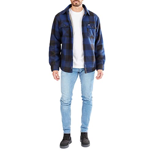 Image of Smith's Workwear Men's Sherpa-lined Plaid Fleece Shirt Jacket