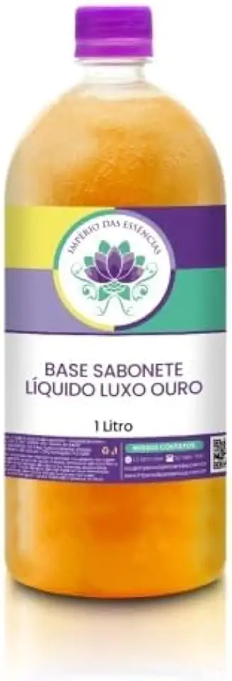 Base Sabonete Líquido Luxo Ouro, 1 Litro, Cor Dourada, para Personalização com Essências, Império das Essências