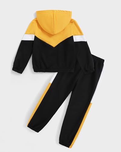 Boys Clothes Fall Winter Outfits, Hoodies Workout Sweatshirt Sweatsuit Sweatpants Tracksuit for Kids Size 5-12T4