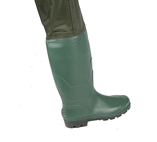Botín de pecho waders impermeable de nylon ligero para hombre y mujer talla 8 verde 4