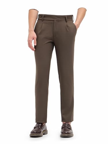 Image of THE BEAR HOUSE Men's Blue Regular Fit Formal Trouser