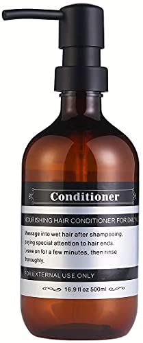 Sookdeo Dispenser Bottle For Bathroom Kitchen Refillable For Shampoo Conditioner Hand Dish Soap Lotion Oil Shower Soap Bottles With Pump, 17Oz, 500Ml, 3 Pack (Without Wall Mount, Amber) #TOP6