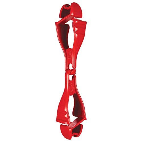Image of Ergodyne Squids 3400 Glove Clip Holder with Dual Clips, Red, 1 Count (Pack of 1)