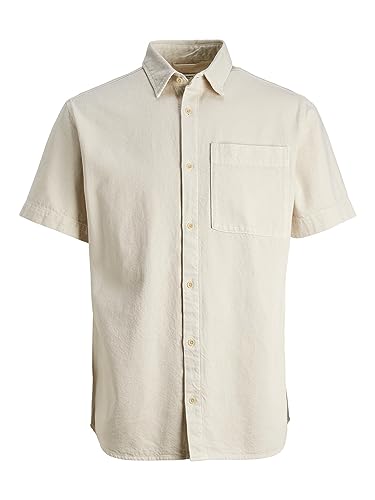 JACK & JONES Jjicreek Jjshirt S/S Wi 075 Sn, écru, XL