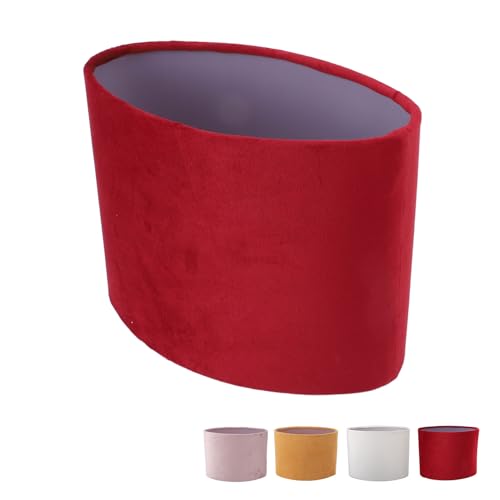 POYHKFD Paño de Sombra de Lámpara Ovalada, E27 E14 Cubierta de Pantalla Universal Pantalla de Lámpara de Repuesto, Material de Pelusa Cubierta de Luz Ovalada Cubiertas de Repuesto para(Rojo)
