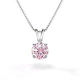 [ギフト フロム ニューヨーク] ネックレス レディース 1.25ct プラチナ 加工 一粒ネックレス ピンク シルバー925 金属アレルギー対応 女性 プレゼント