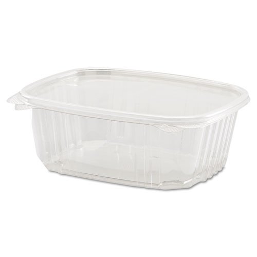 Genpak AD32 | 32oz Clear PET Hinged Deli Container | Recyclable, Made with up to 30% Post-Consumer Content, BPA Free, Made in The USA | 7.13