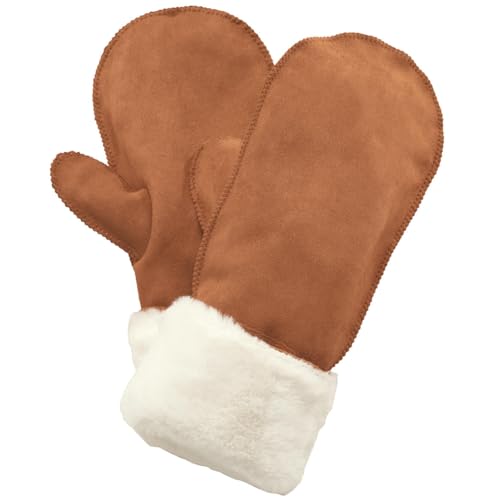 Fox Valley Traders Faux Suede Fur Lined Mittens, Polyester - Measures 11 1/2