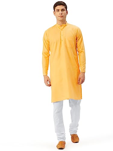 Image of Jompers Men's Cotton Regular Fit Solid Kurtas