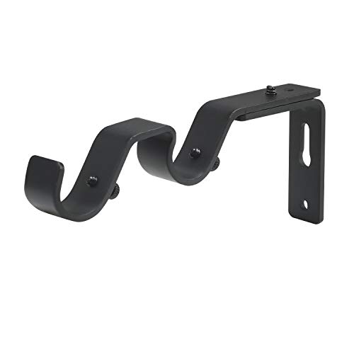 Anndason Heavy Duty Curtain Rod Brackets Adjustable Double Rod Holders 3/4 And 5/8 Inch Rod (Set Of 2, Black) #TOP2