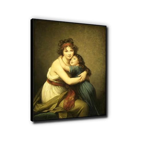 Art mural Vigée Lebrun Autoportrait Toile Haute Définition Cadre Noir Salon