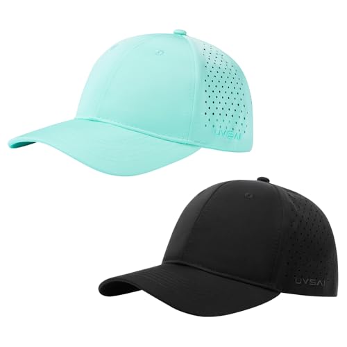 Image of UPF 50+ Performance Water Resistant Baseball Cap Lightweight Breathable Hat Golf Running Boat Hiking for Men Women