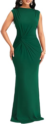 Image of SxClub Formal Dress for Women Cocktail Sexy Bodycon Sleeveless Evening Party Floor Length Long Prom Dresses