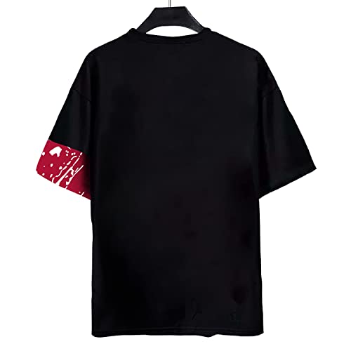 Image of London Hills Printed Drop Shoulder Oversized Hip Hop Half Sleeves Round Neck Cotton T-Shirt for Men