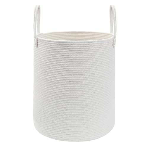JMvicyroam 100L Cotton Rope Laundry Basket Hamper, White