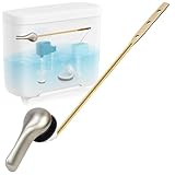 Universal Front Mount Toilet Handle Replacement Kit, Heavy-Duty Metal Flush Lever with Adjustable Brass Arm, Smooth & Quiet Operation, Brushed Nickel, Easy DIY Install for Most Standard Toilets
