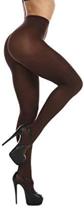 Frola Women's 80 Denier Soft Semi Opaque Solid Color Footed Pantyhose Tights