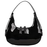 Womens Crescent Shoulder Bag Retro Y2k Small Hobo Handbag Vintage Purse Clutch Bag Trendy Underarm Purse (Black,One Size) -  MININAI