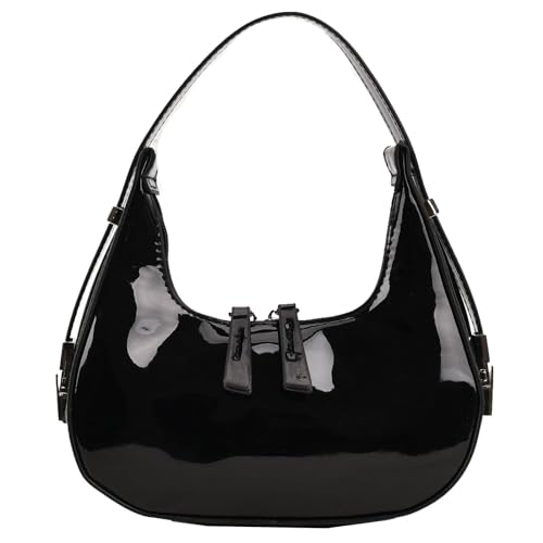 Womens Crescent Shoulder Bag Retro Y2k Small Hobo Handbag Vintage Purse Clutch Bag Trendy Underarm Purse (Black,One Size) -  MININAI