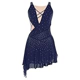 La robe de danse sans manches pour femme est décorée de strass scintillants pour créer un effet accrocheur