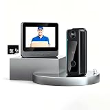 Wireless Doorbell Camera Video Monitor with Display 4.3" Screen Indoor Visual Base Station, Two Way Talk, Night Vision / 170° Viewing Angle for Home Surveillance.Includes a Memory Card